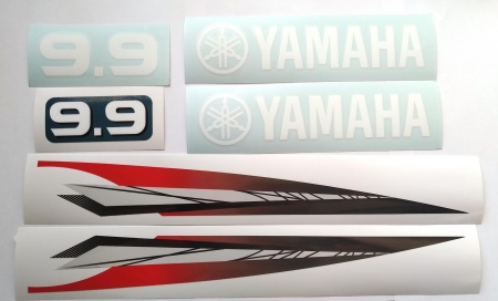 Набор наклеек на лодочный мотор YAMAHA 9.9