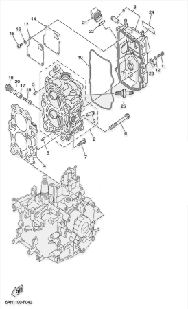 Двигатель и головка блока для SEA-PRO F15 / F20